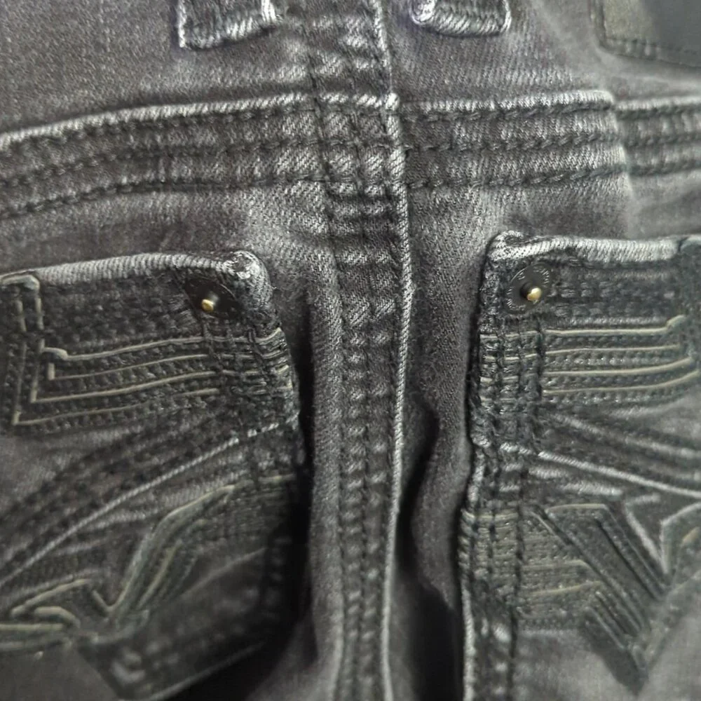 American Fighter Jeans Men's 28 Short Black Striker Relaxed Straight Distressed
